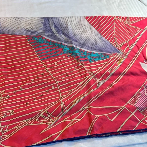 Hermès Paris Red Nautical Silk Scarf - Picture 3 of 11